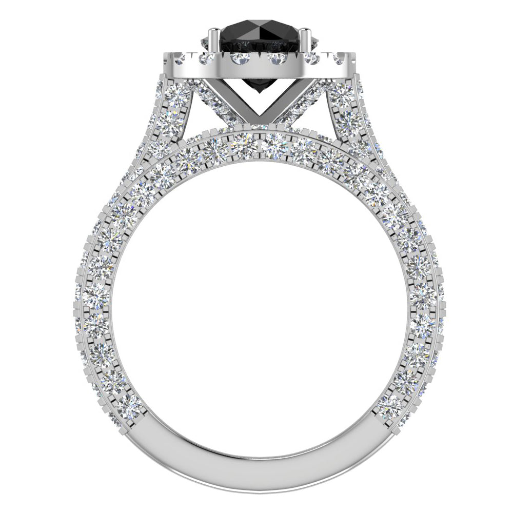 18K White Gold Halo Wedding Ring Set 5.15 Carat K11011