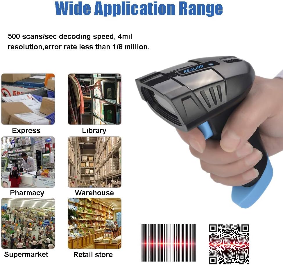 Cordless 2D Barcode Scanner with USB Cradle, Pack of 2 F62407