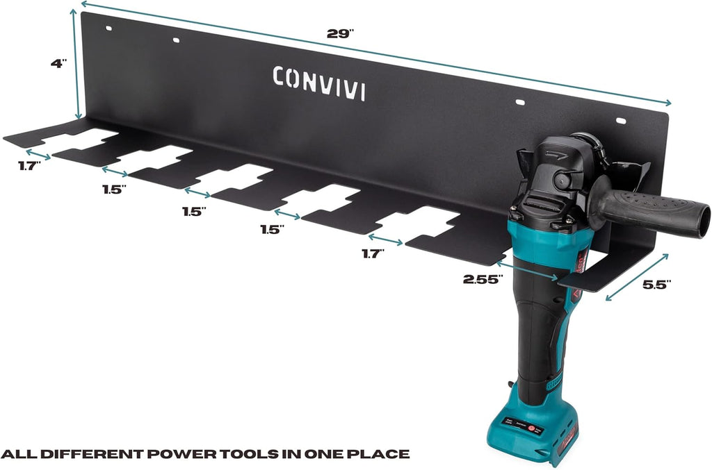 Black Cordless Drill Storage Rack 2-PACK W849