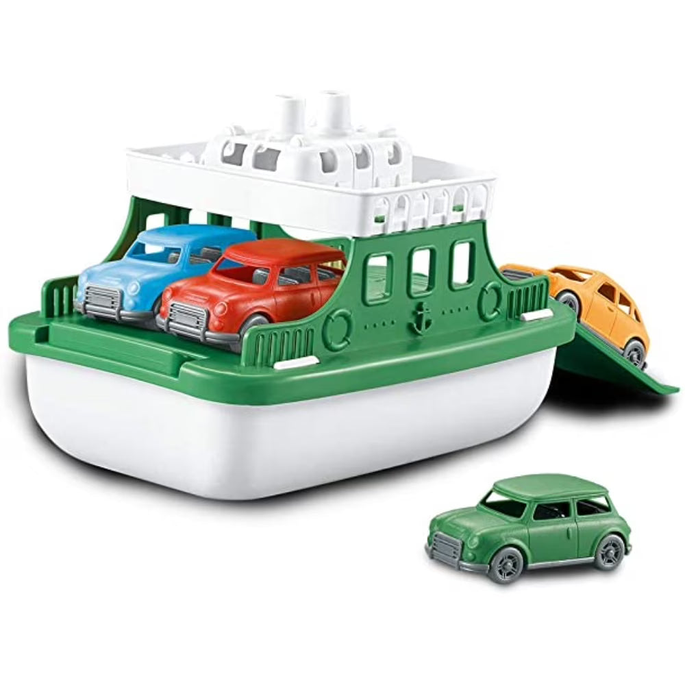 Green Toys Ferry Boat with 4 Cars Bathtub Toy U3245