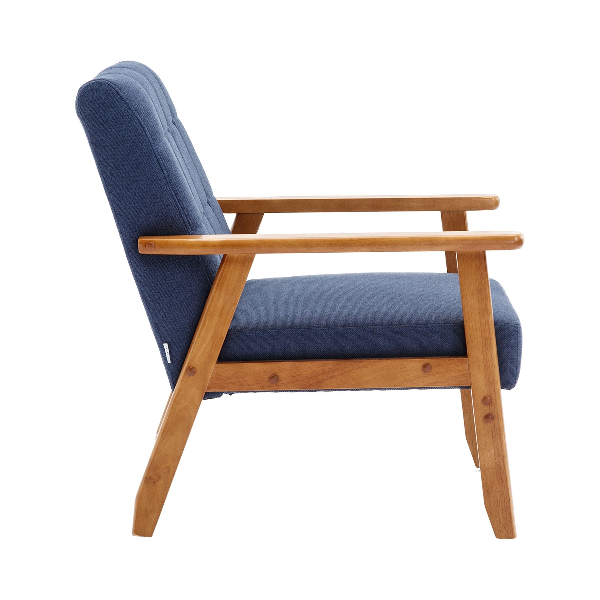 Accent Chairs Set of 2 with Side Table, Wood and Fabric Armchairs I330