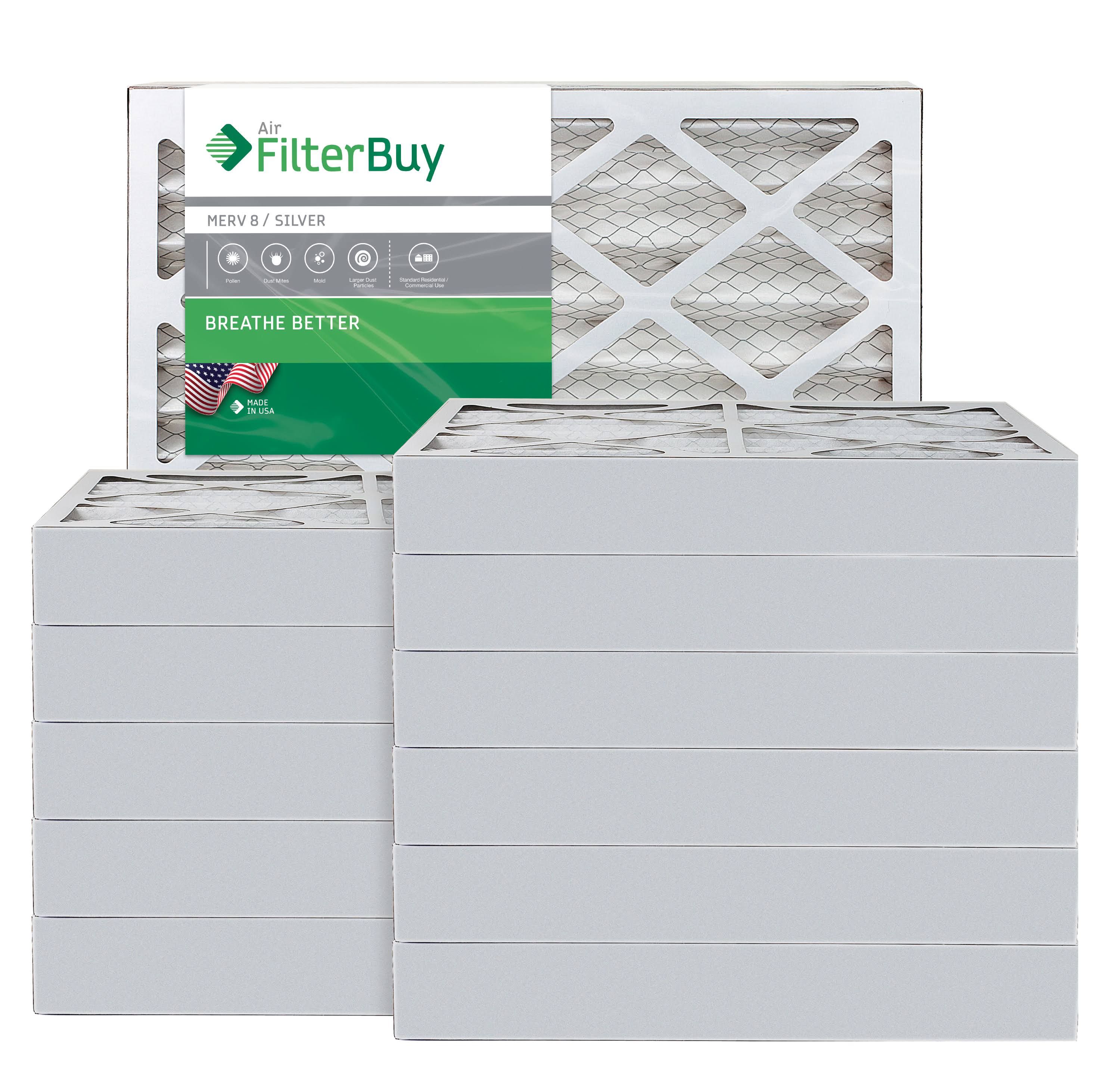 Silver MERV 8 13x18x4 Pleated AC Furnace Air Filter, Pack of 12 Y665796