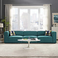 Teal 3 Piece Upholstered Fabric Sectional Sofa Set Z14264