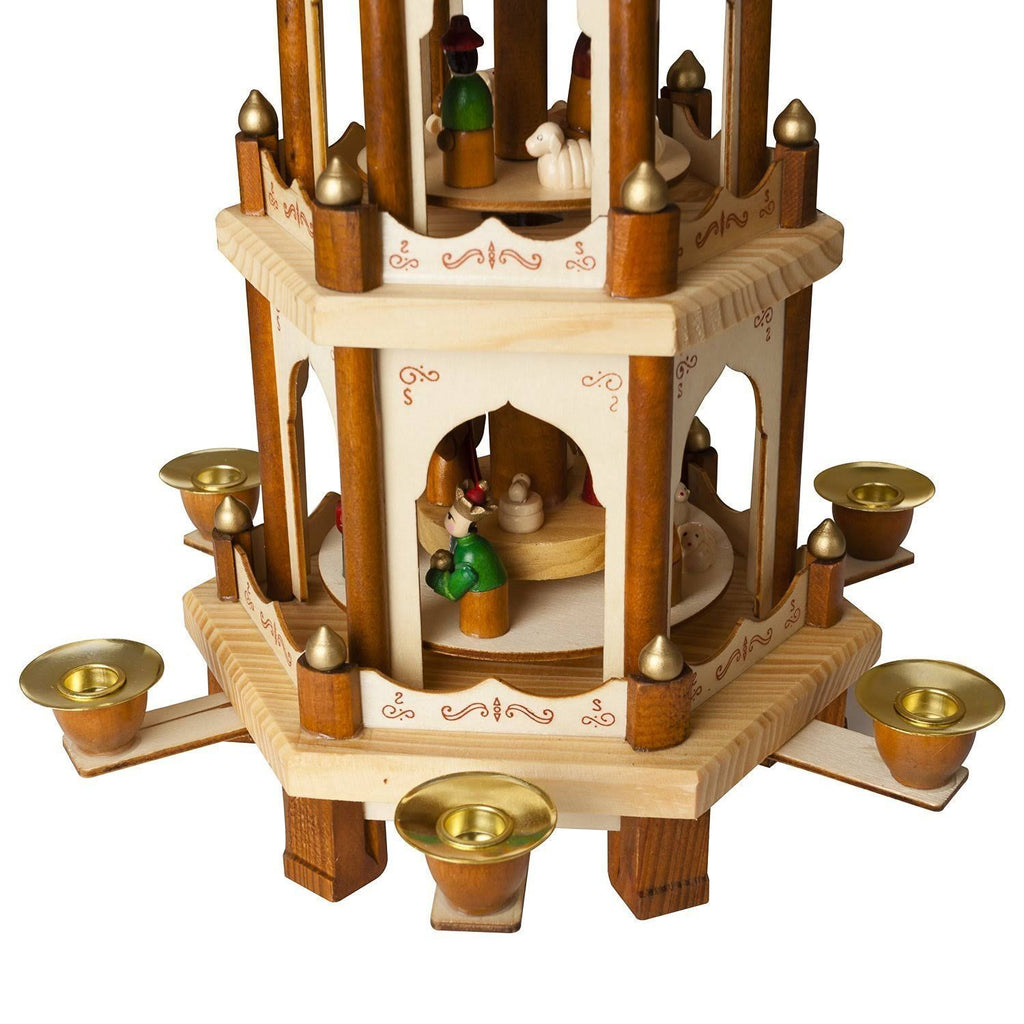 Wooden Christmas Pyramid 18 Inches 3 Tier Carousel L68595