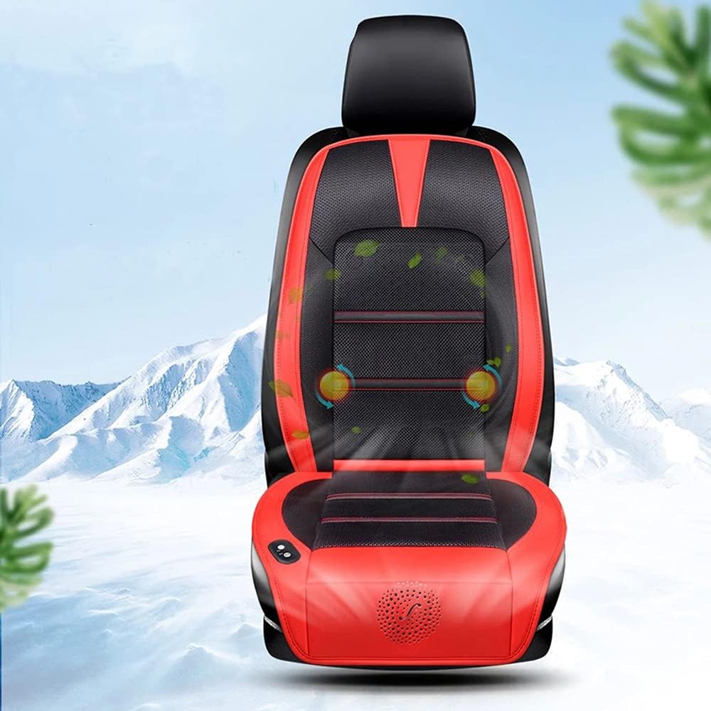 Beige PU Leather Car Seat Cushion Massager Y60671
