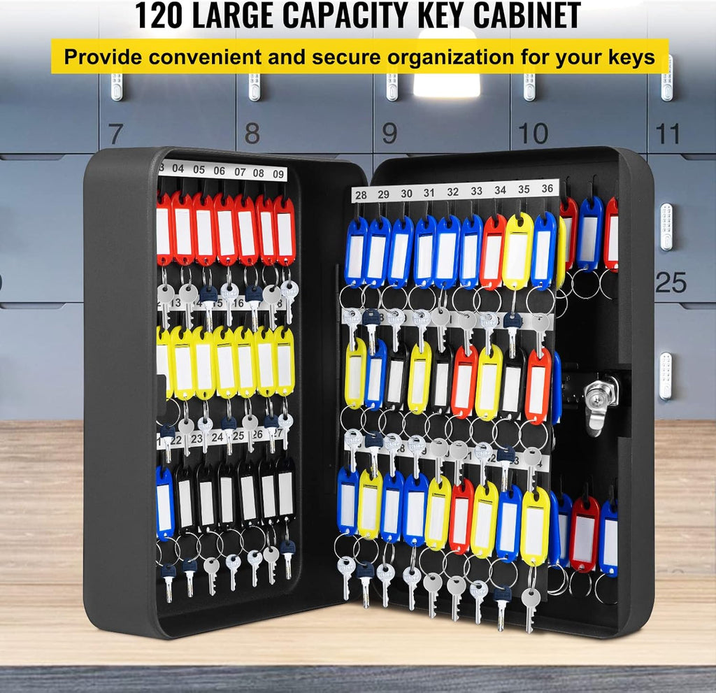 Black Steel Wall Mounted Key Cabinet with Lock (120 positions) O5648