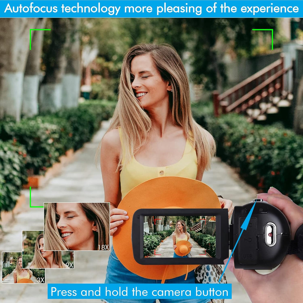 4K 60FPS Autofocus Digital Camera with WiFi, 32GB SD Card, 2 Batteries J349025