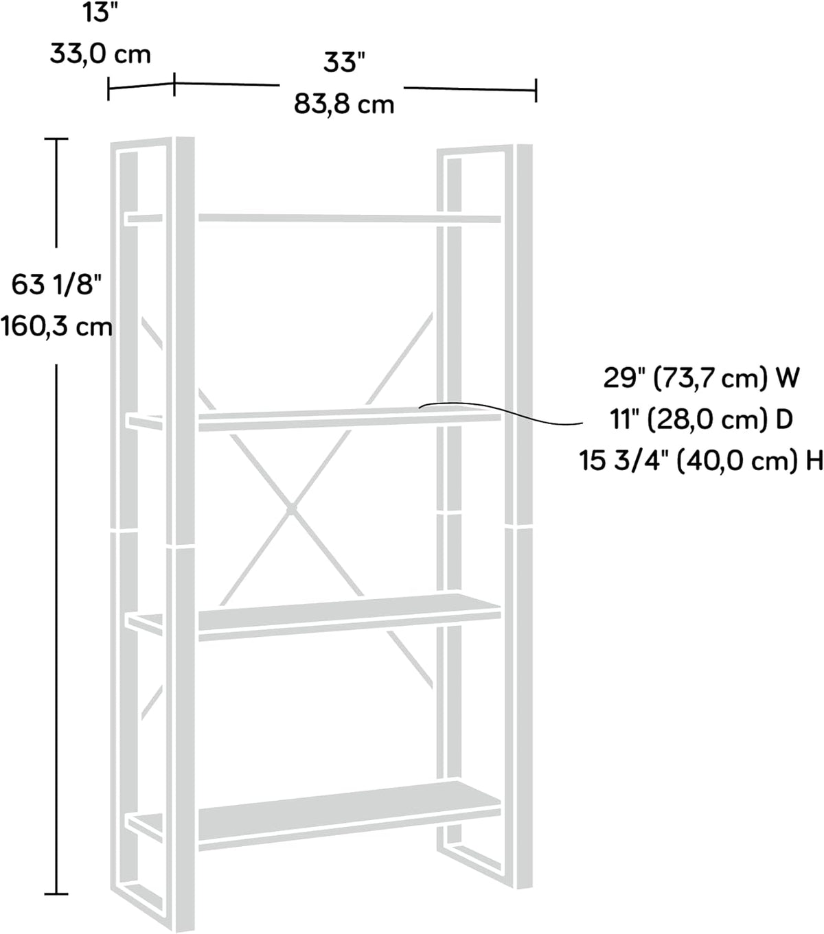 Blade Walnut Finish Bookcase D3229