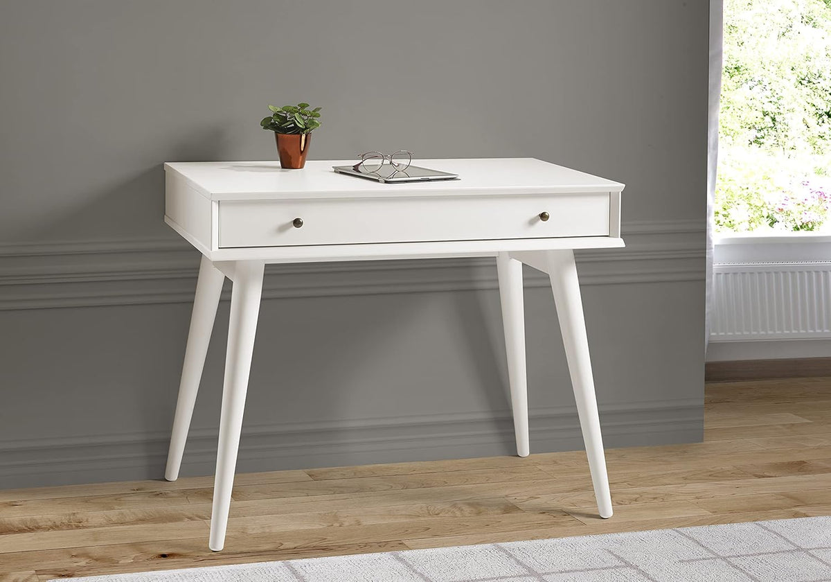 Solid Wood Computer Desk with One Drawer, Castanho Brown V137
