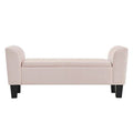Pink Velvet Ottoman Bench with Storage P12607