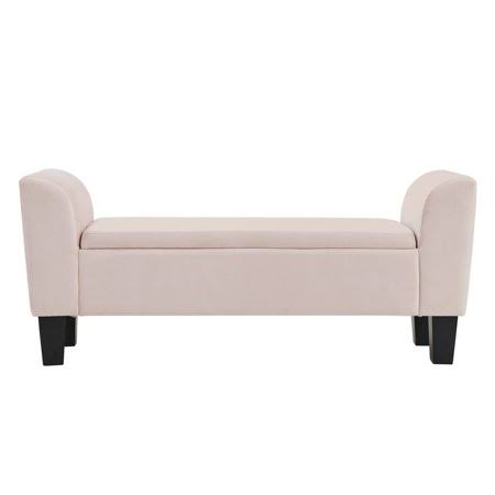 Pink Velvet Ottoman Bench with Storage P12607