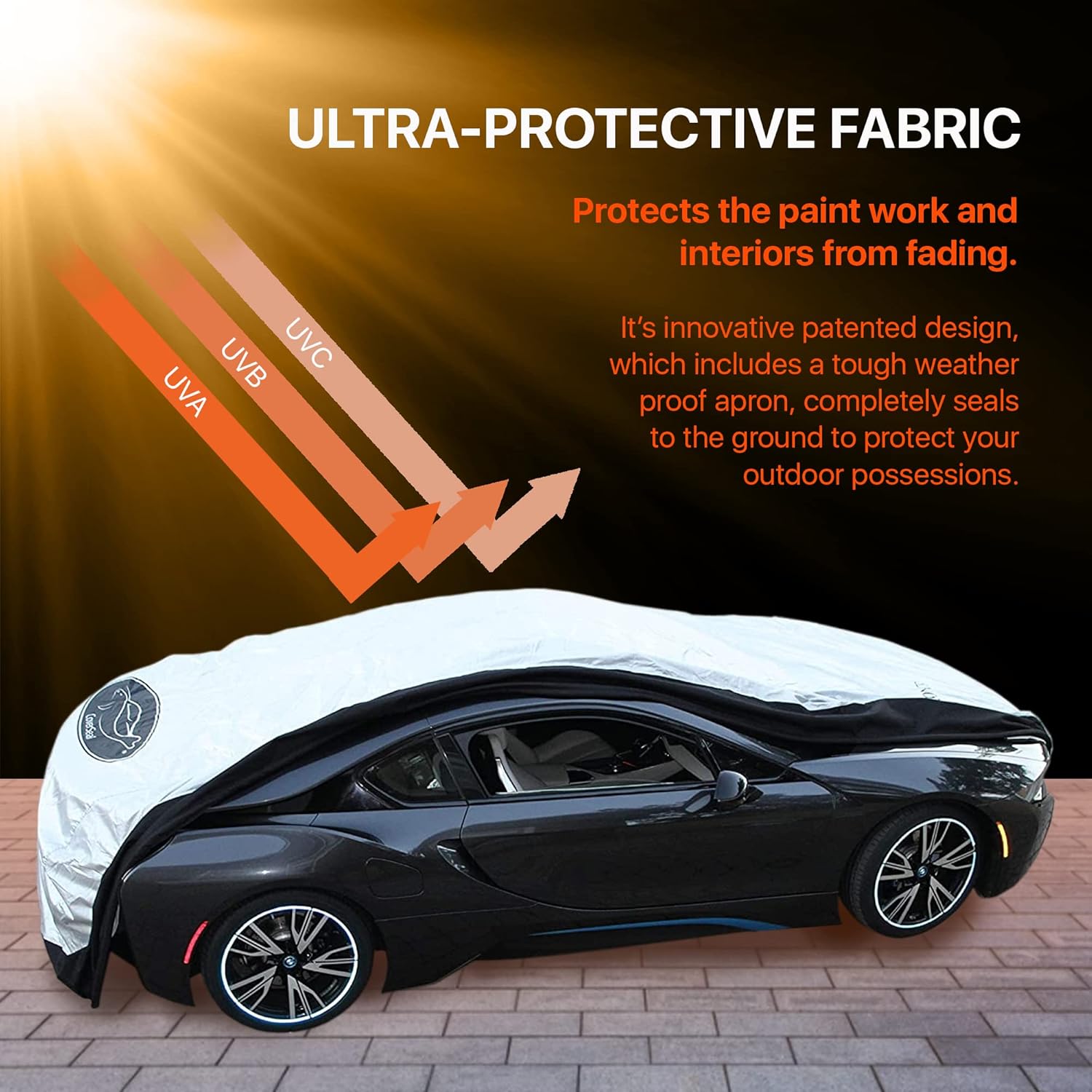 Mid Size 189 L x 73 W x 71 H inch Heavy Duty Outdoor Car Cover Q38416