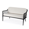 Black Iron Upholstered Outdoor Loveseat K9930
