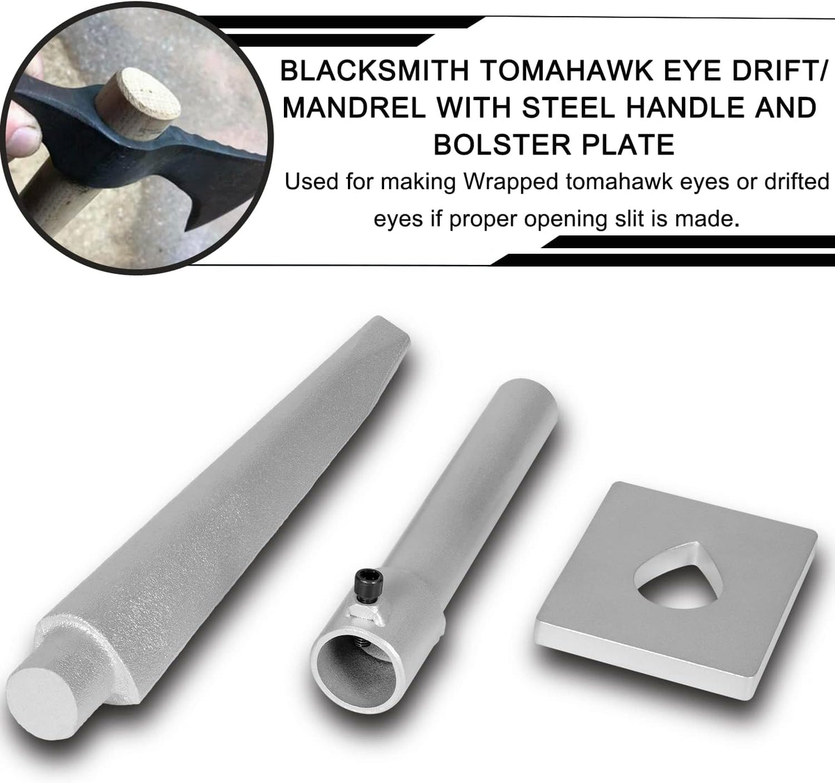 Tomahawk Eye Drift/Mandrel with Steel Handle and Bolster Plate, Pack of 2 E852762