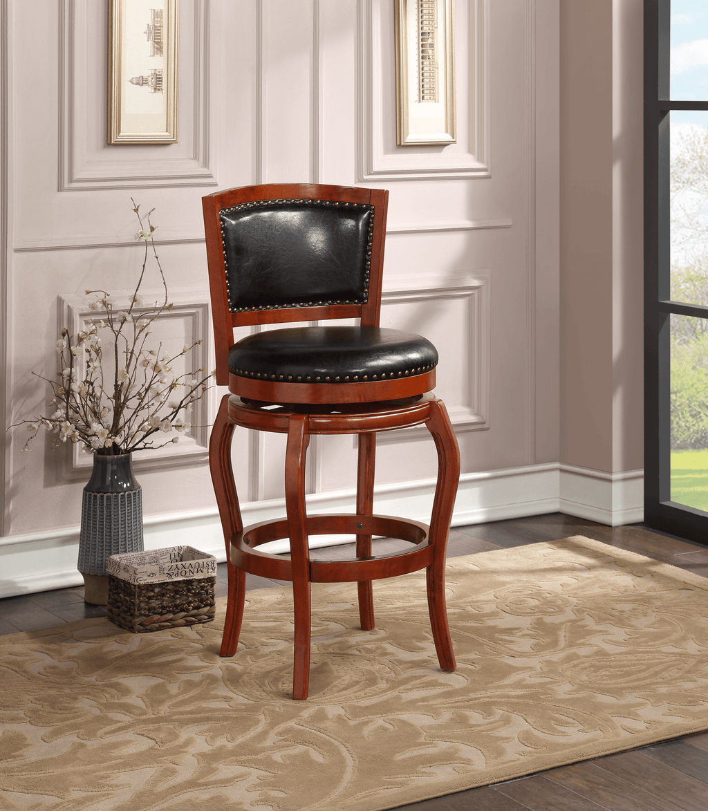 Cherry High Back Swivel Bar Stool M5499