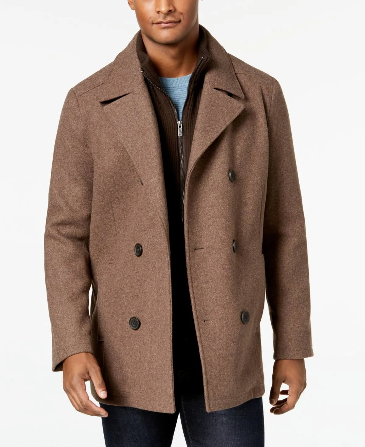 Wool Peacoat - Medium Brown - 2XT L1205