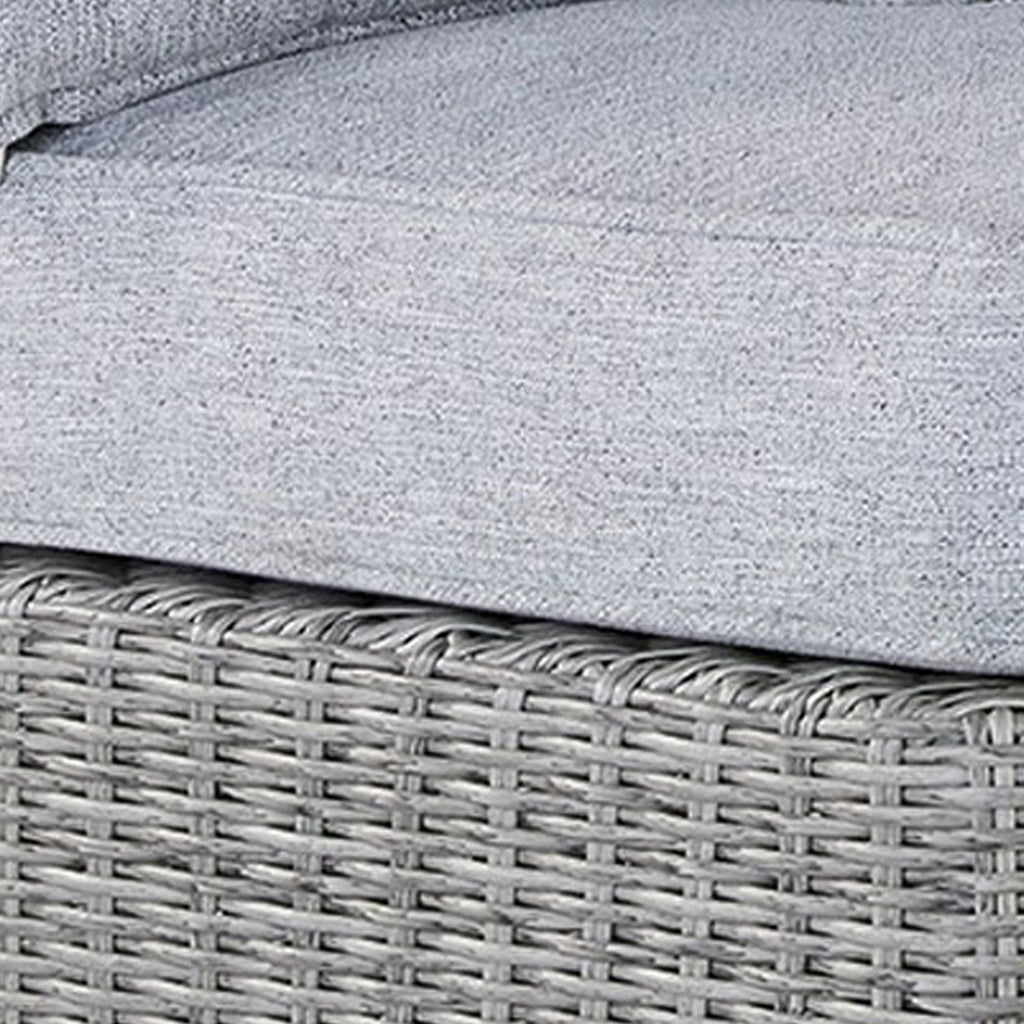 Gray Resin Wicker Outdoor Corner Seat with Polyester Cushions K32814