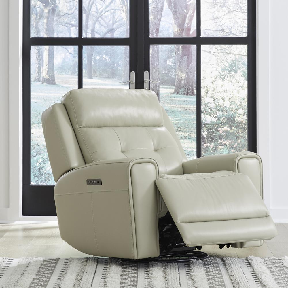 Off White Leather Power Recliner I913048
