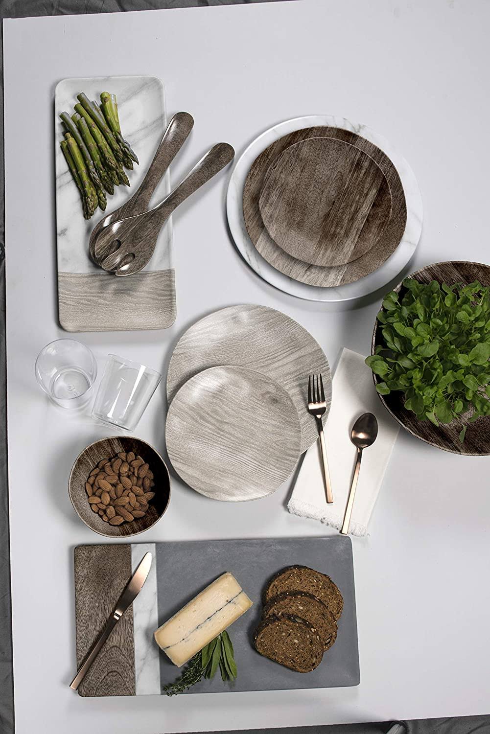 Carrara Marble Melamine Dinner Plate, Set of 6 Y21350