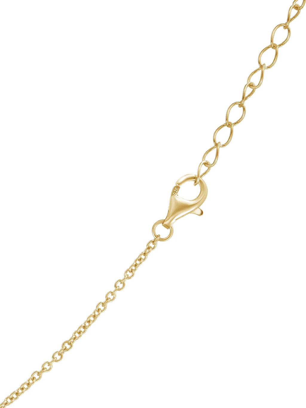 18K Yellow Gold Plated Silver Paperclip Chain Necklace Round Moissanite N28055