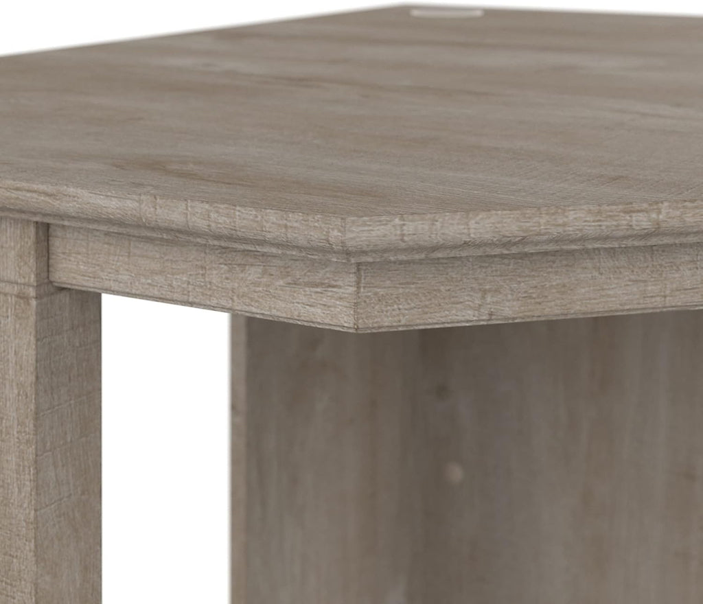Washed Gray Small Corner Desk with Storage Cabinet T24577