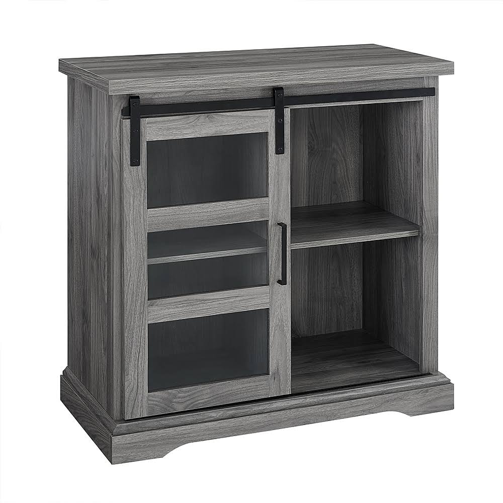 Slate Gray Sliding Glass Door Buffet Cabinet G87357