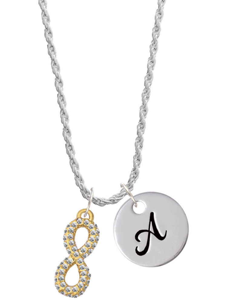 Goldtone Crystal Infinity Sign Charm Necklace, 20"+3" G5469