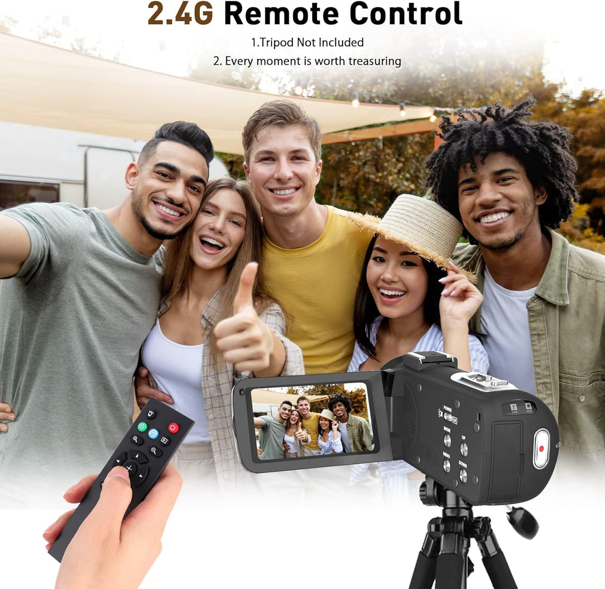 2.7K 30FPS 36MP 16X Vlogging Camera with Flip Screen and Two Batteries B749860