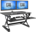 Desktop Standing Desk Converter with Adjustable Height and Removable Keyboard Tray B27244