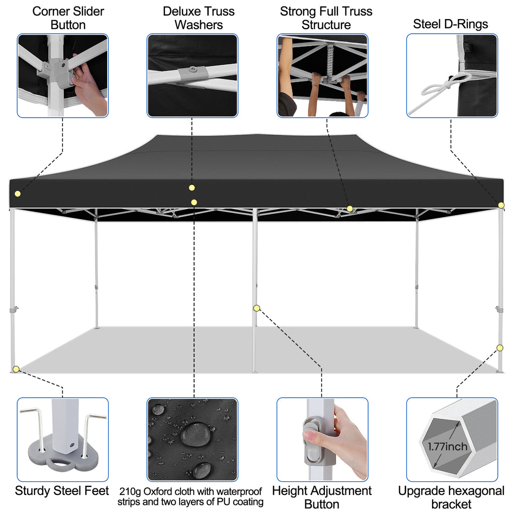 10x20 Pop Up Canopy Tent with Roller Bag M3424