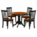 5 Piece Antique Dining Set with 4 Solid Wood Chairs T532