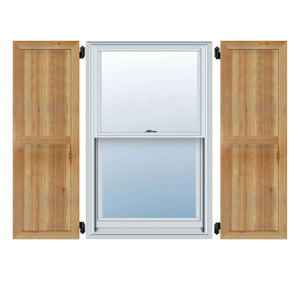 Rough Sawn Western Red Cedar Framed Board-n-Batten Shutters (Per Pair) T31034