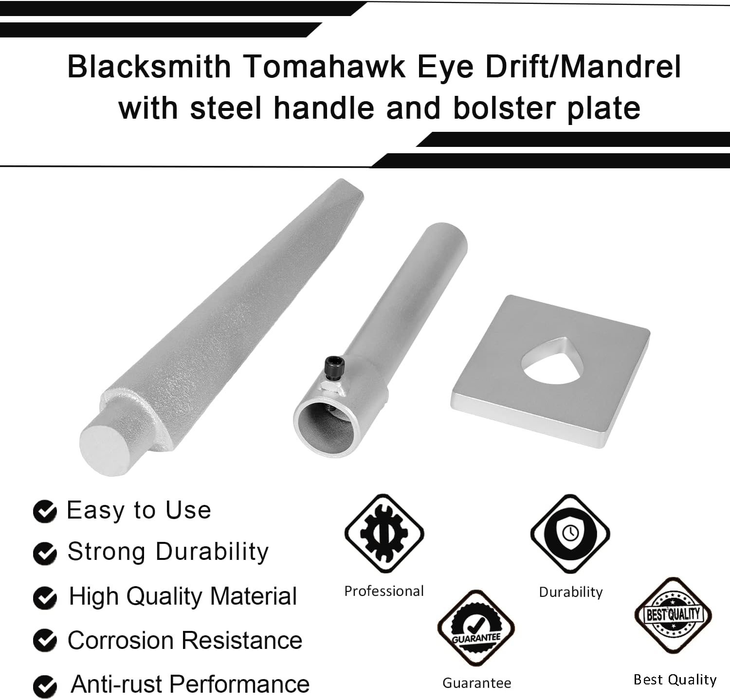 Tomahawk Eye Drift/Mandrel with Steel Handle and Bolster Plate, Pack of 2 E852762