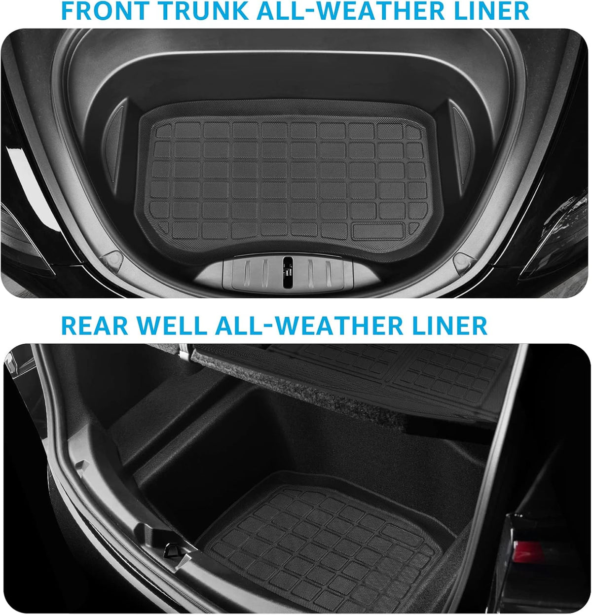 Tesla Model 3 Floor Mats TPE Full Set All Weather Waterproof Front Rear Cargo Liner C719567