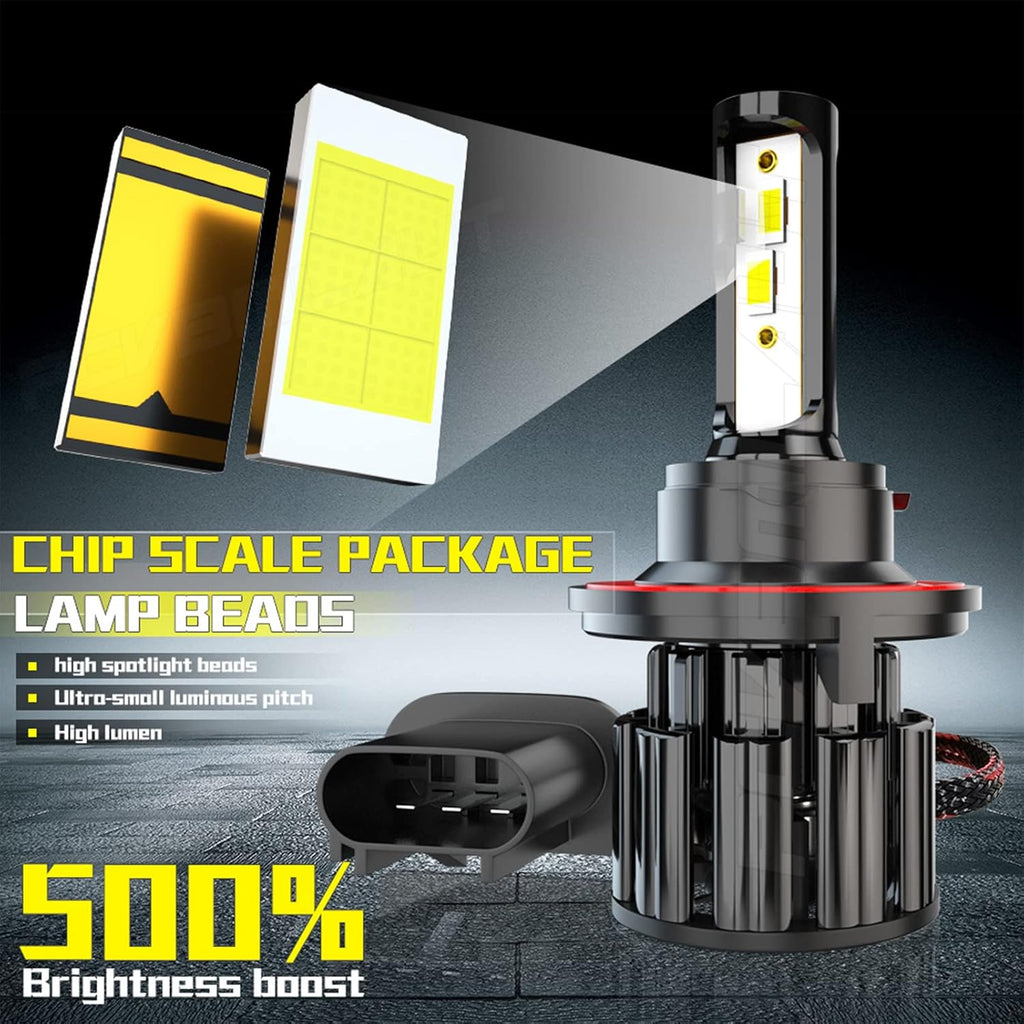 9008 6000K Cool White LED Headlight Bulbs Kit, Pack of 4 Pack of 2 D459