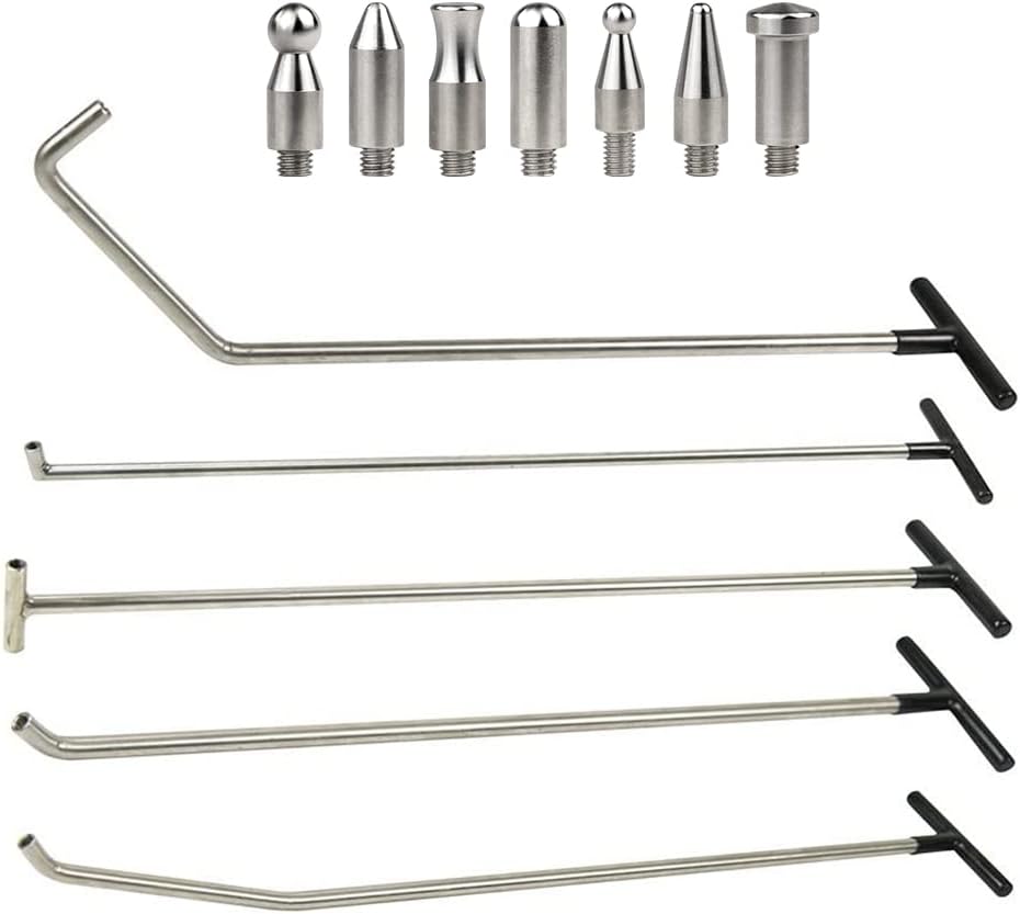 Paintless Dent Repair Tools 5 Pieces Dent Removal Rods with Awl Head Kit Pack of 2 J41627