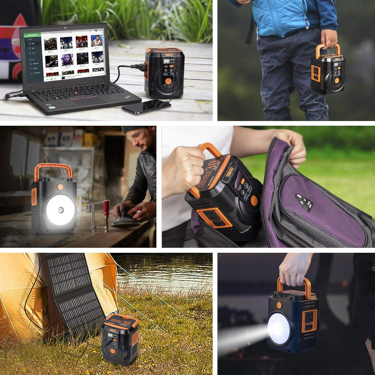 111Wh Portable Power Station with AC Outlet, USB Port, Lights O5127