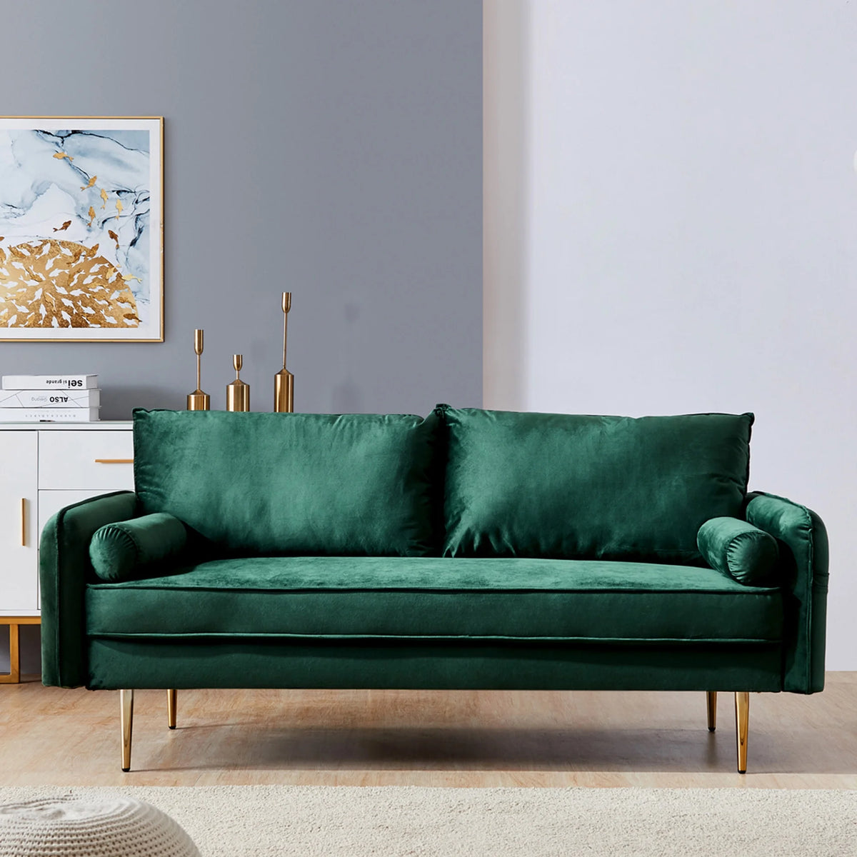 Green Velvet Sofa L59501