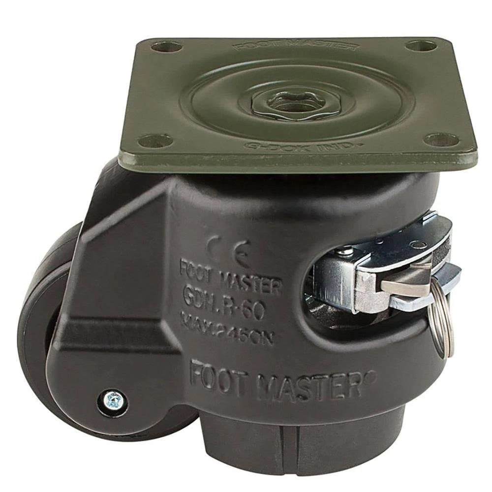 Ratcheting Leveling Caster with Nylon Wheel and NBR Pad X474804