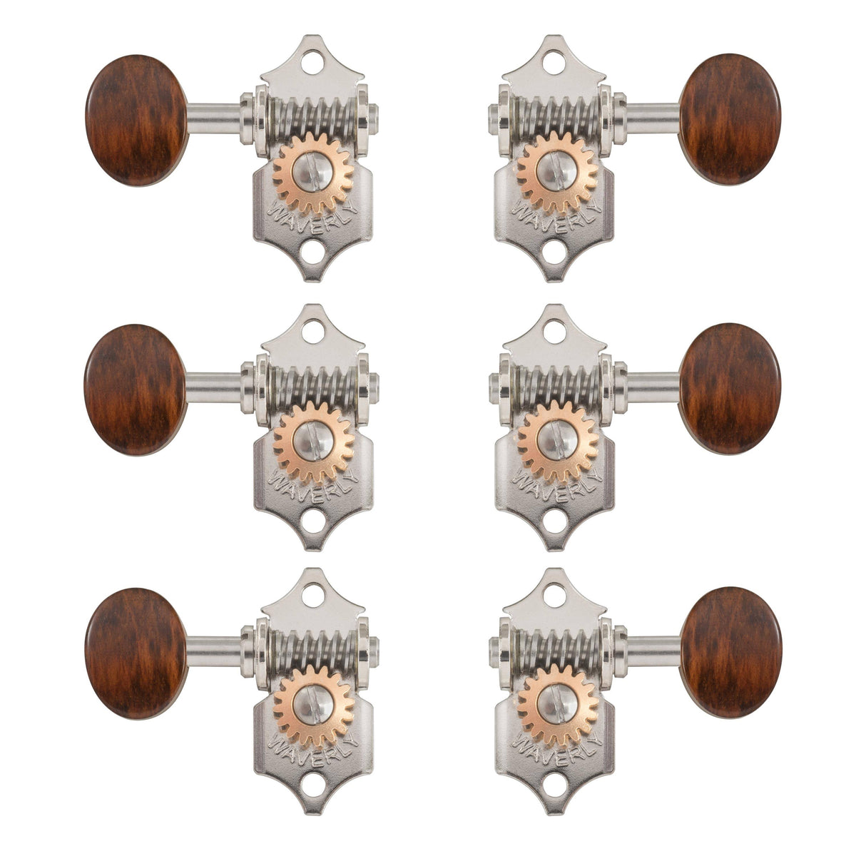 Nickel Guitar Tuners with Snakewood Knobs Q71190