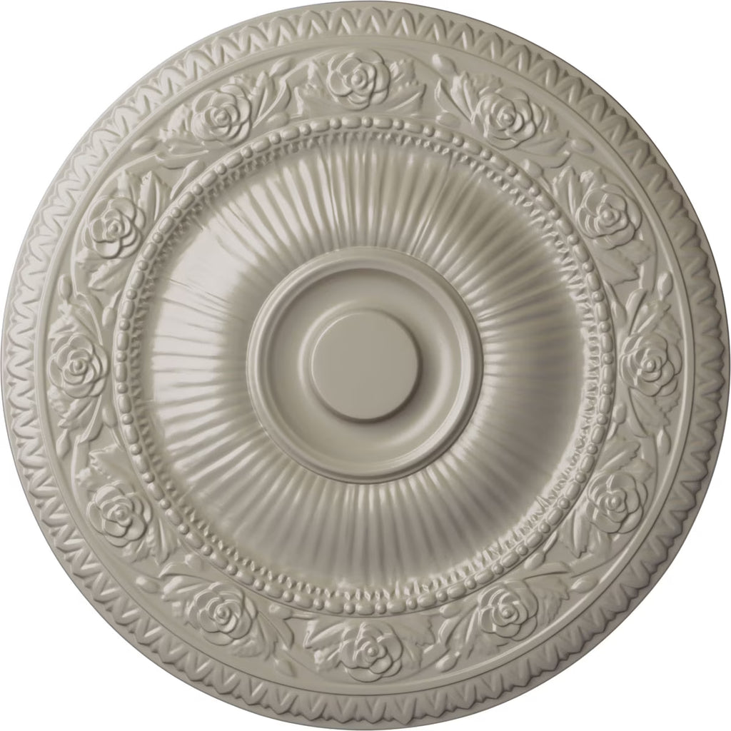 24 1/4"OD x 2"P Hand-Painted Pearl White Ceiling Medallion A700389