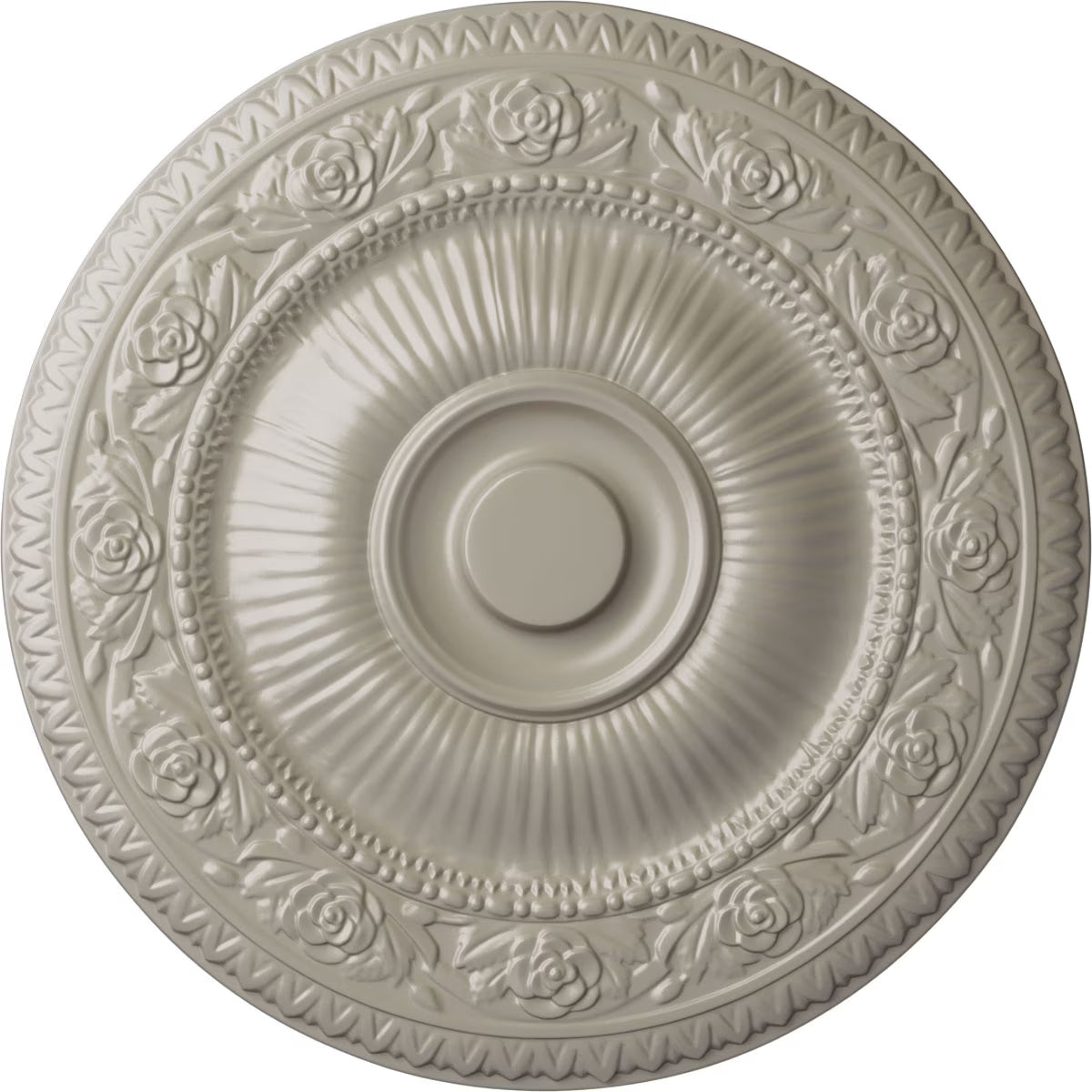 24 1/4"OD x 2"P Hand-Painted Pearl White Ceiling Medallion A700389