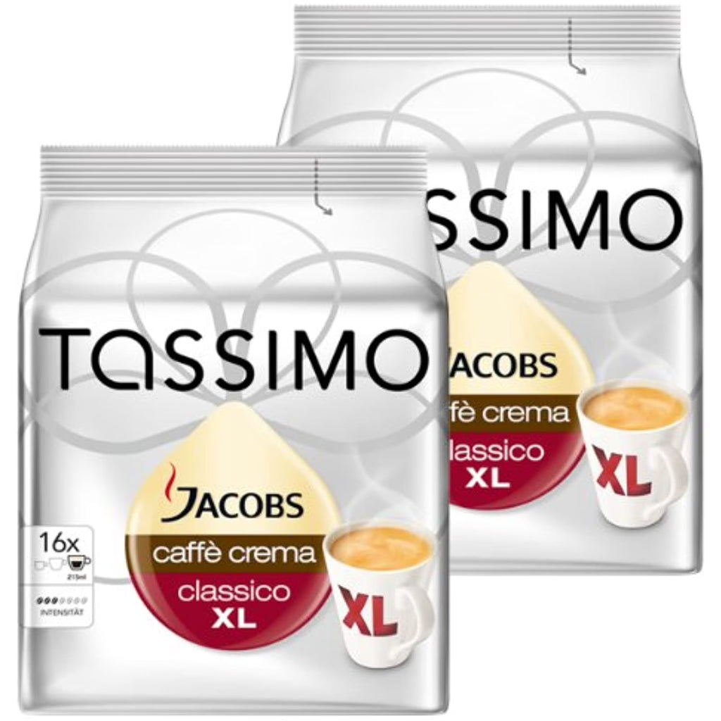 Tassimo Jacobs Caffè Crema Xl, Lot De 2, 2 X 16 T-Discs K399