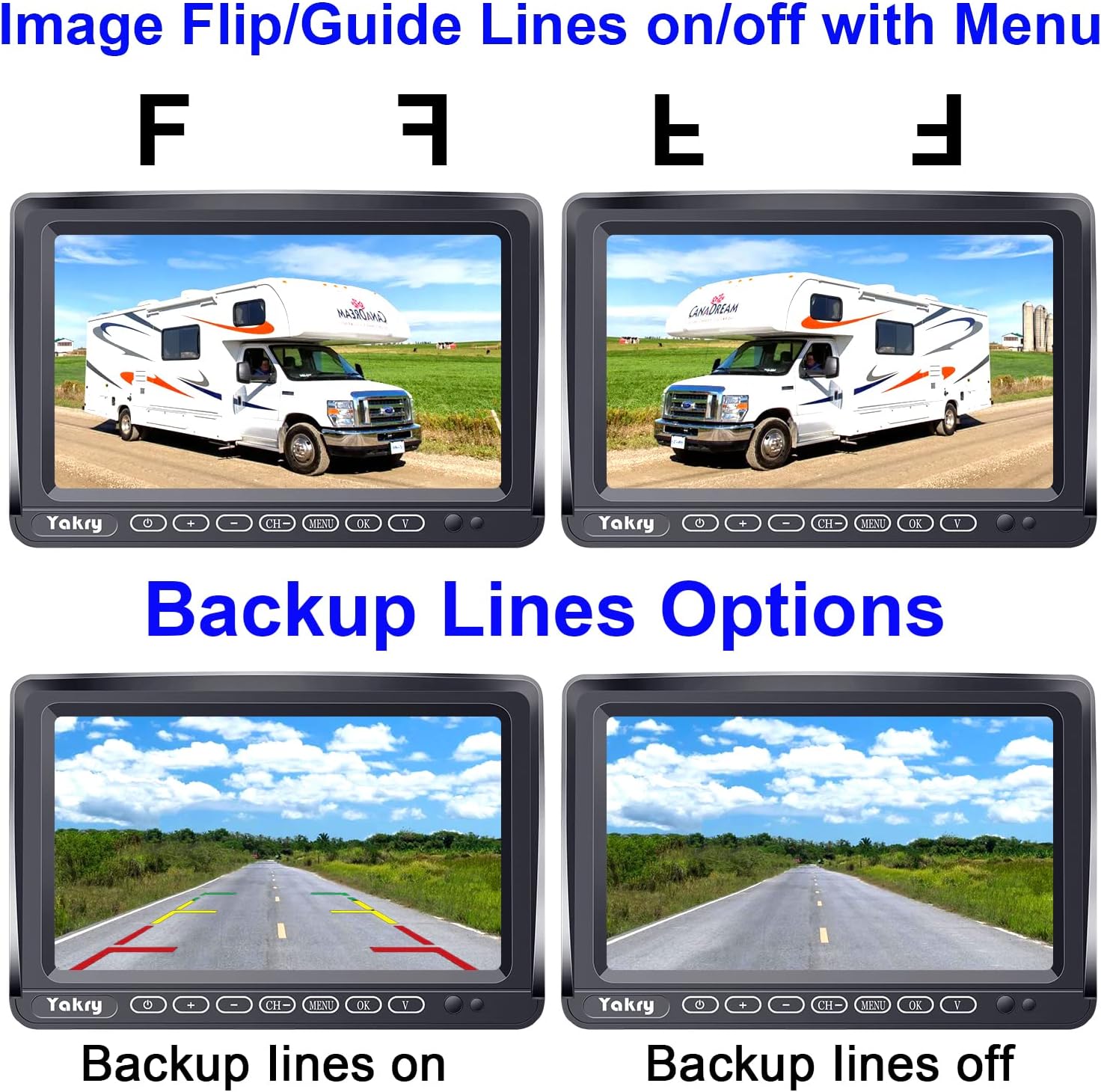 7 Inch Wireless HD 1080P Backup Camera with DVR Monitor X78306
