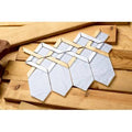 Hexa Mixed Material Mosaic Tile in White/Gold R563871