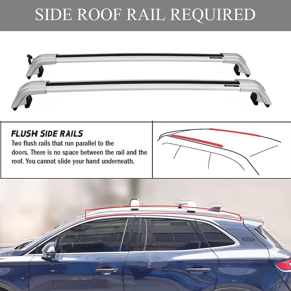Cross Bars Roof Rack for Lincoln Corsair with Flush Side Rails K83655