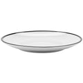 White with Black Trim Round Melamine Coupe Plate Z99983