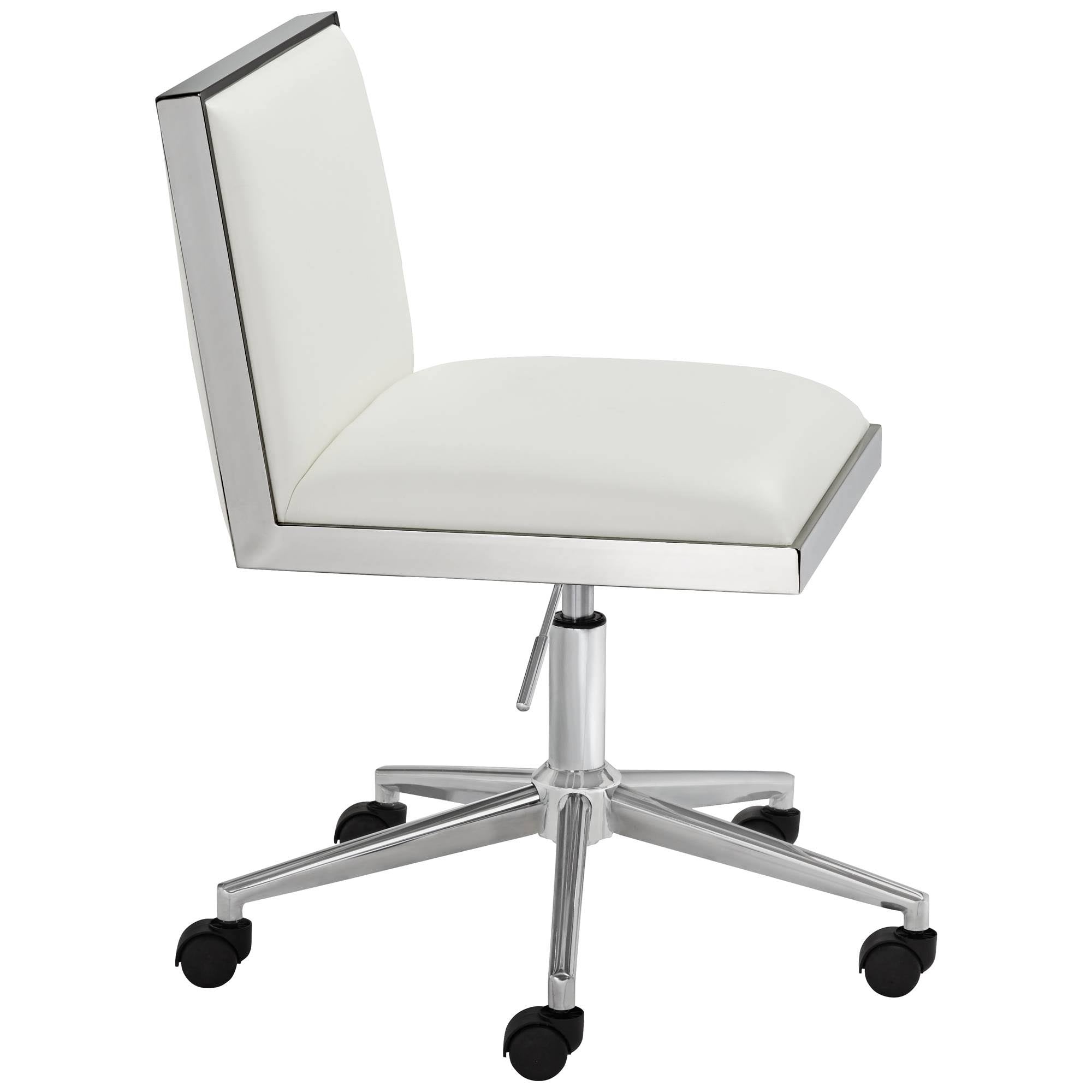 White Adjustable Swivel Office Chair W93893