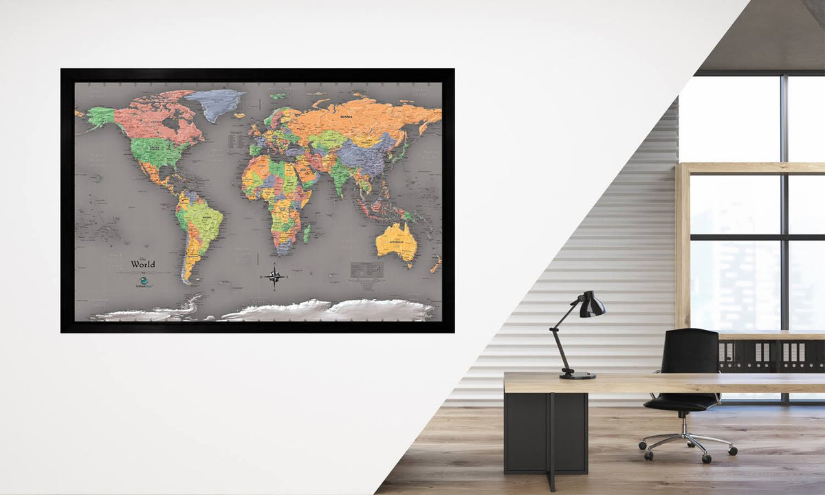 Gray Magnetic Pin Travel Map L9814