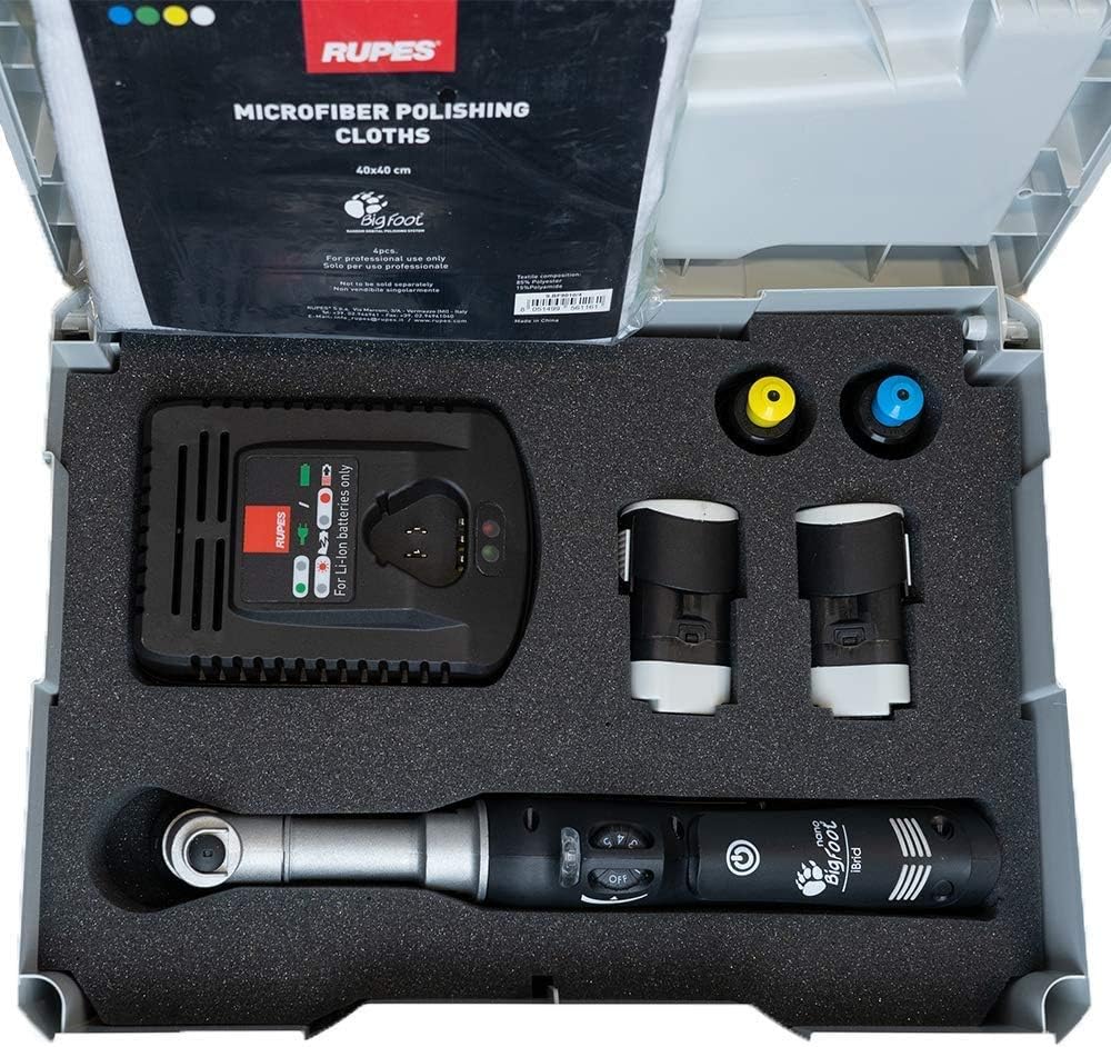 Nano Long Neck I-Brid Kit with Microfiber Towels, Foam Pads, Battery Charger & Polisher Case F235